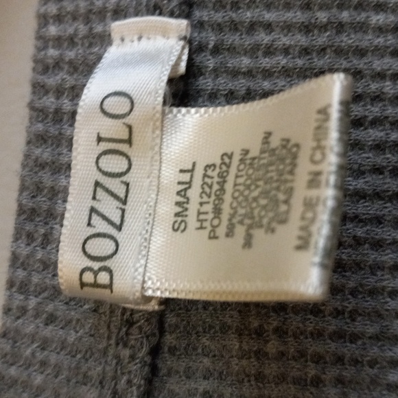 BOZZOLO GRAY, WAFFLEKNIT, V NECK, LONG SLEEVE, CROPPED TOP - Picture 2 of 7